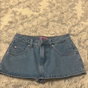 Edikted Blue Denim Mini Skirt